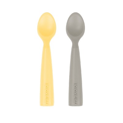 Set lingurite minikoioi, 100% premium silicon – mellow yellow / powder grey