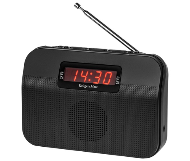 Radio am fm portabil cu alarma kruger&matz