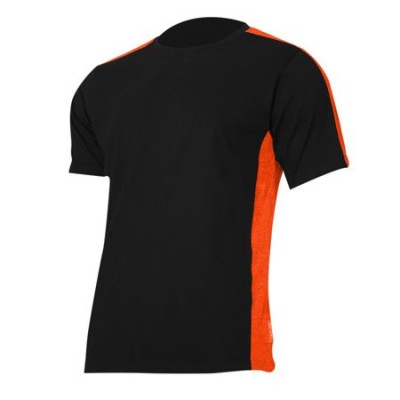 Tricou bumbac negru-portocaliu - m