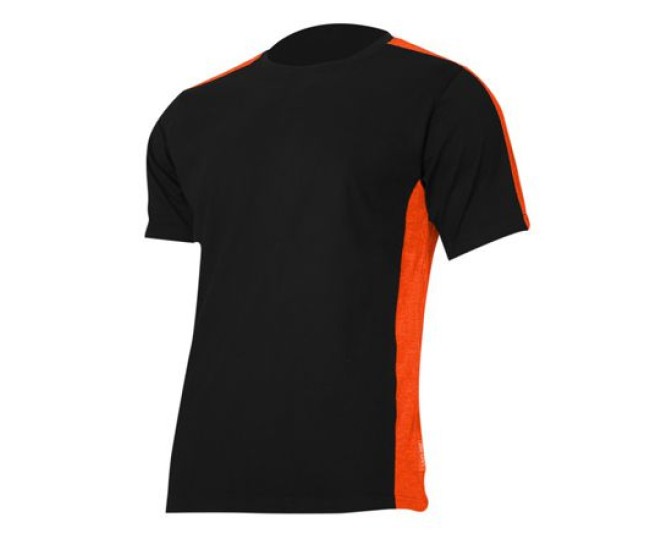 Tricou bumbac negru-portocaliu - m