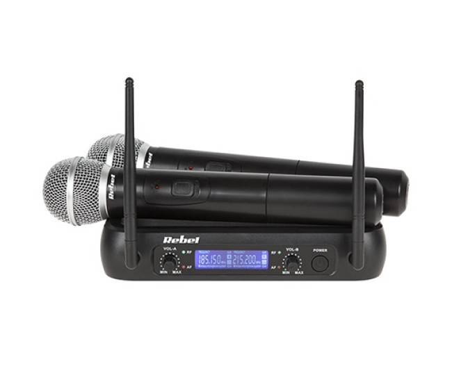 Set doua microfoane vhf rebel