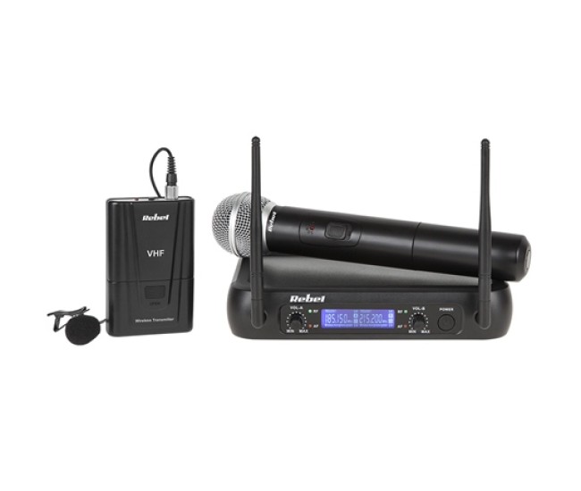 Set doua microfoane (mana + clip) vhf rebel