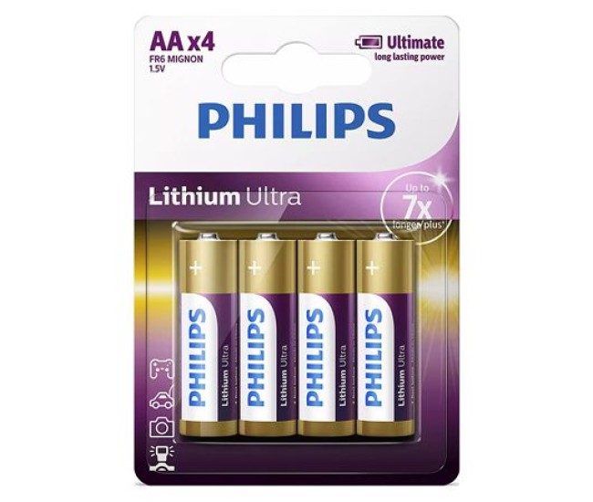 Baterie lithium ultra lr6 aa blister 4 buc philips