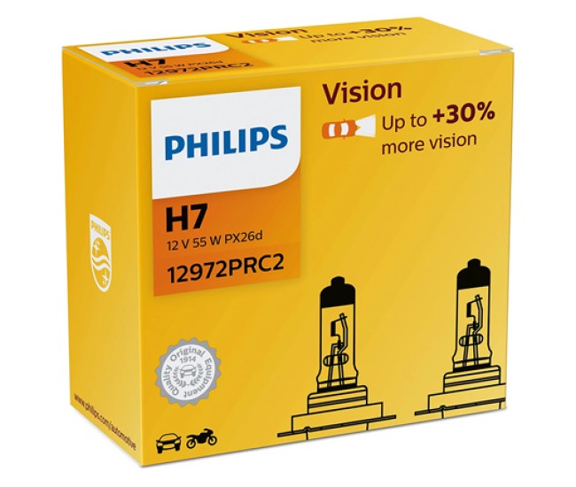 Set 2 becuri auto h7 vision philips