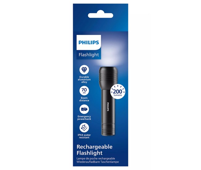 Lanterna led acumulator ipx4 philips