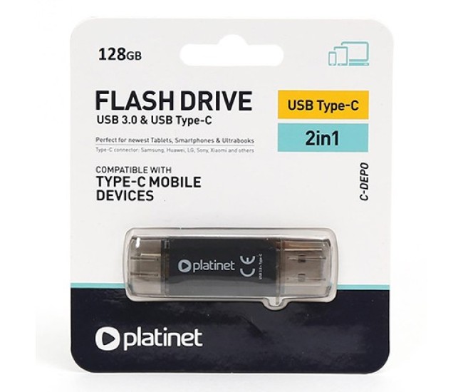 Flash drive usb 3.0 si type c 128gb c-depo platinet