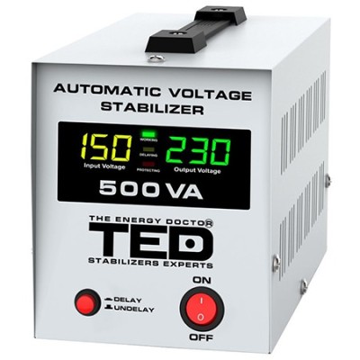 Stabilizator tensiune automat avr 500va lcd ted