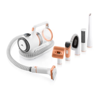 Aspirator 6 in 1 ETA Pet Master 4216 90000 pentru toaletarea animalelor de companie, silentios, alb/portocaliu