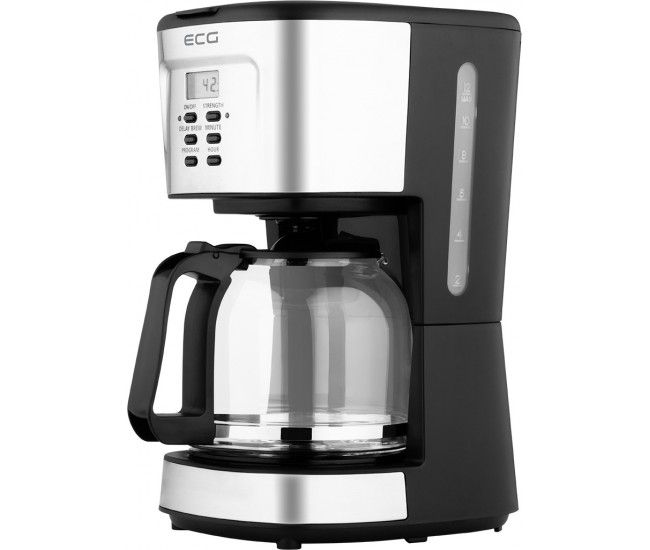 Cafetiera ECG KP 2125 Supreme, 900 W, 1.5 L, 12 cesti, LCD, bol din sticla