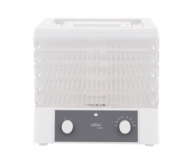 Deshidrator-uscator de alimente GALLET LAPALISSE DES121, 250 W, 5 niveluri, gri cu alb