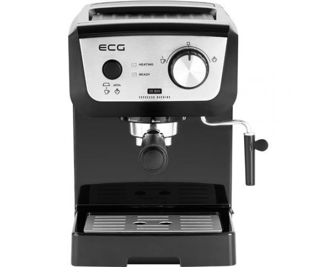 Espressor manual ECG ESP 20101 Black, 1140 W,1.25 L, dispozitiv spumare, 20 bar