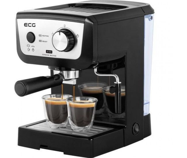 Espressor manual ECG ESP 20101 Black, 1140 W,1.25 L, dispozitiv spumare, 20 bar