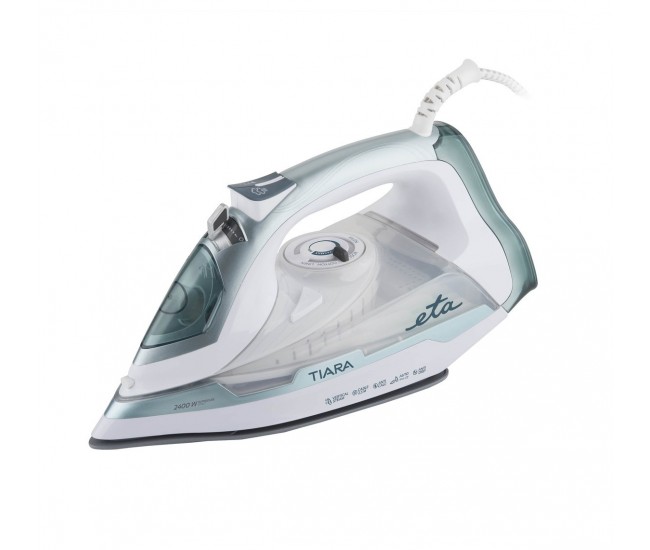 Fier de calcat ETA Tiara II 2269 90000, 2400 W, 450 ml, 140 g/min, talpa Eloxium