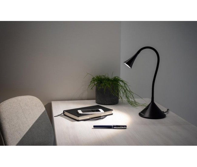 Lampa de masa GoGEN LL88B, 3.2W, gat flexibil, culoare neagra, clasa energetică A ++