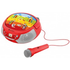 Radio CD pentru copii GoGEN DECKO B, 2 x 0,8 W, Bluetooth, karaoke, microfon, MP 3, USB, AUX in, rosu