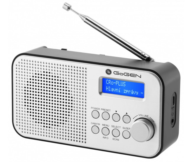 Radio portabil GoGEN DAB 300N cu tuner DAB+ si FM, 1 W, LCD , baterie 2000 mAh