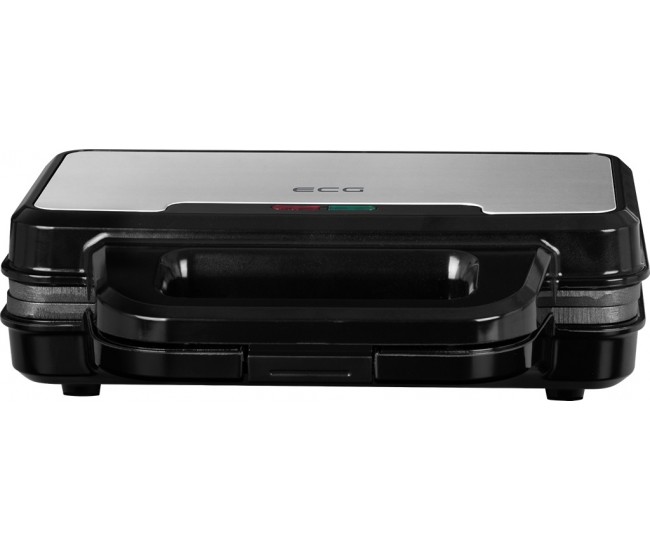 Sandwich maker ECG S 2120 Grande, 900 W, 4 sandvisuri triunghiulare, design din otel inoxidabil si plastic