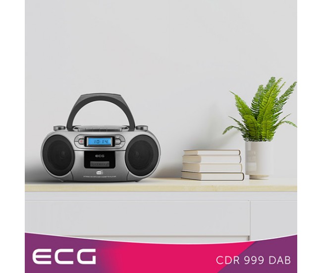 Sistem audio ECG CDR 999 DAB, 2 x 1,5W RMS, Radio, USB, CD, Casetofon, MP3, FM