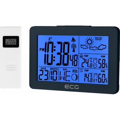 Statie meteo interior-exterior ECG MS 200 Grey, senzor extern fara fir, LCD, ceas, alarma