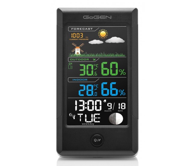 Statie meteo interior-exterior GoGEN ME 1296, senzor extern fara fir, LCD color