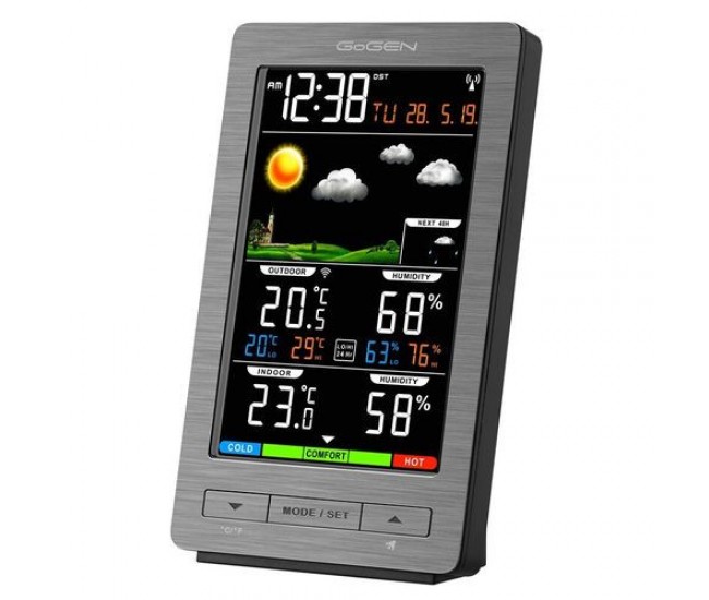 Statie meteo interior-exterior GoGEN ME 2930, senzor extern fara fir, LCD color