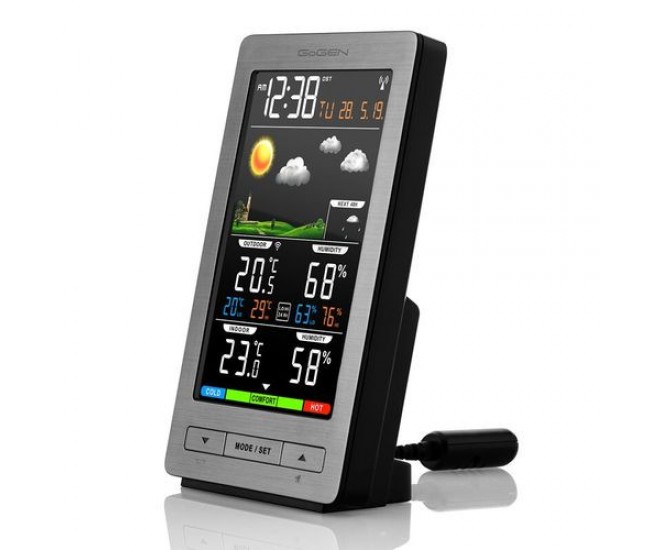 Statie meteo interior-exterior GoGEN ME 2930, senzor extern fara fir, LCD color