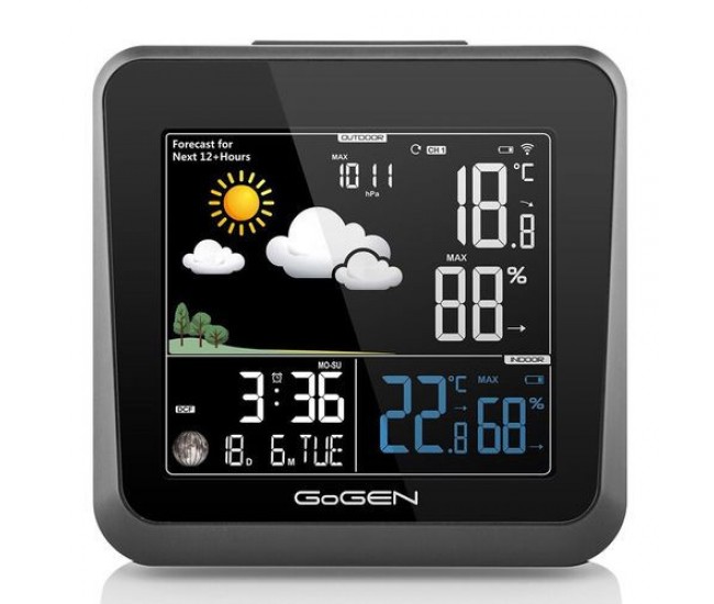 Statie meteo interior-exterior GoGEN ME 3236, senzor extern fara fir, LCD color