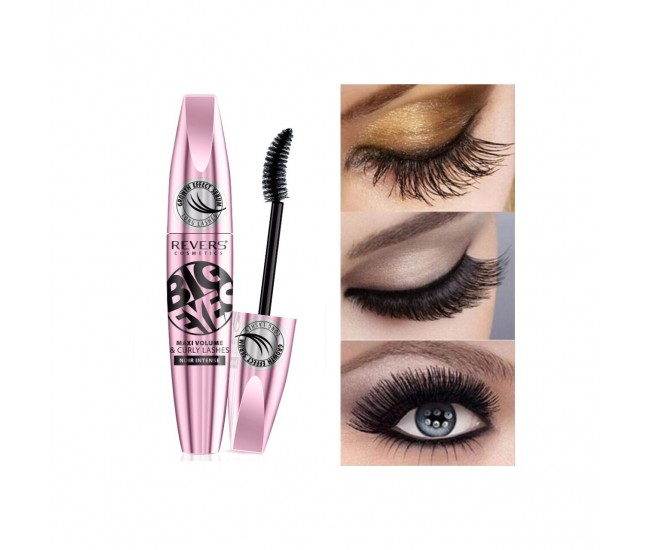 Mascara Big Eyes, Grow Effect, Volum si Curbare, Revers, negru intens, 12 ml