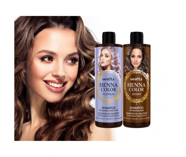 Sampon Henna Color Brown, pentru par in nuante de maro, Venita 300ml