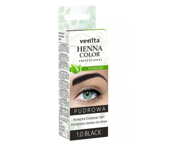 Vopsea pudra pentru sprancene Henna Venita, 01, negru, 4 g