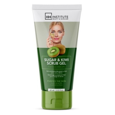 Scrub gel pe baza de zahar si kiwi pentru fata si buze IDC Institute 7702, 60 ml