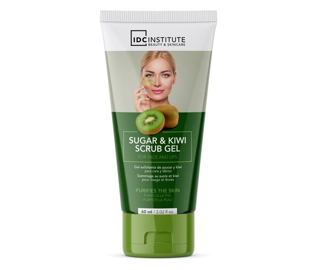 Scrub gel pe baza de zahar si kiwi pentru fata si buze IDC Institute 7702, 60 ml