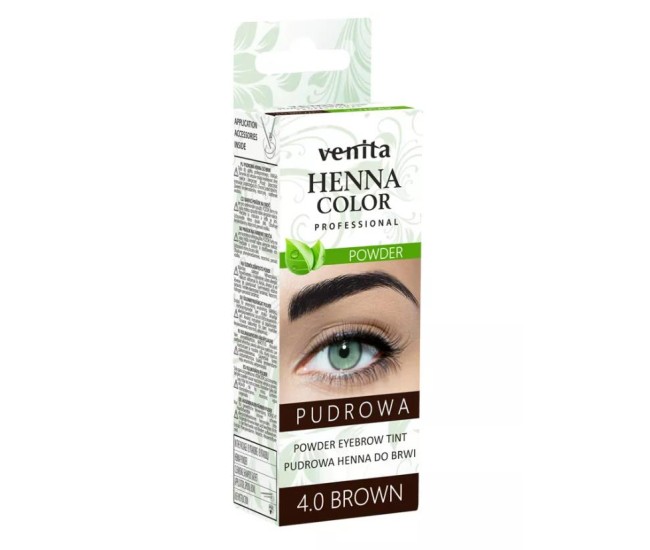 Vopsea pudra pentru sprancene Henna Venita, 04, maro, 4 g