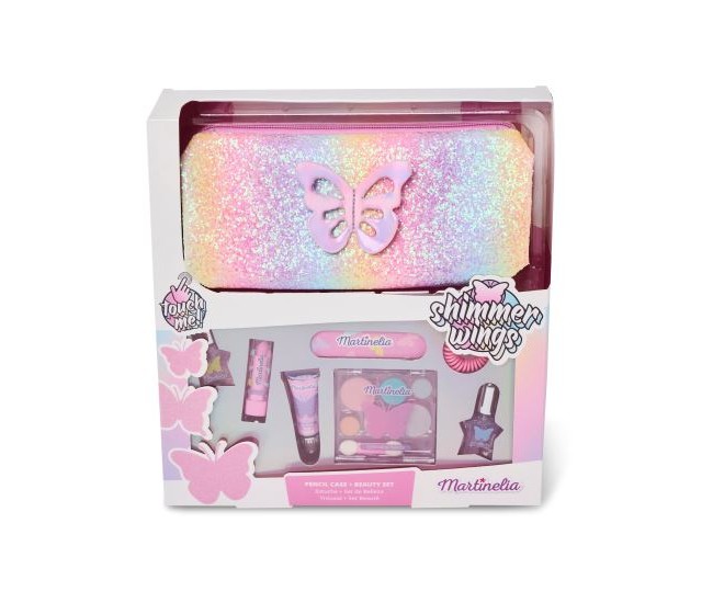 Set de frumusete si penar Shimmer Wings Pencil Case & Beauty Set Martinelia 30605