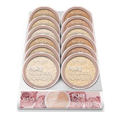 Set 12 bucati Pudra pentru fata, Compacta, Mineral Pure, Revers, 12 g