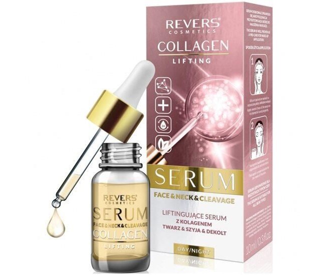 Ser pentru fata, gat si decolteu cu Colagen, cu efect de lifting, Revers, 10ml