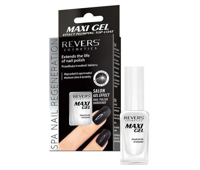 Top coat cu efect de gel si filtru UV, Maxi Gel Plumping Effect, Revers, 10ml