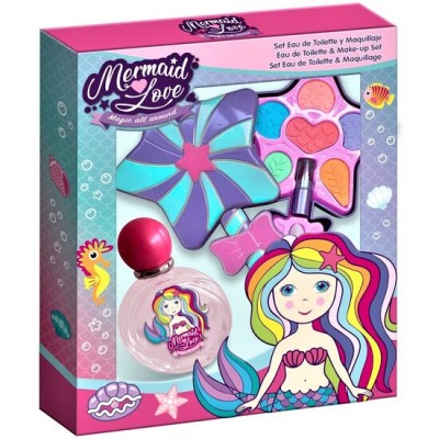 Set apa de parfum si accesorii machiaj copii Mermaid Love, Lorenay, 1792