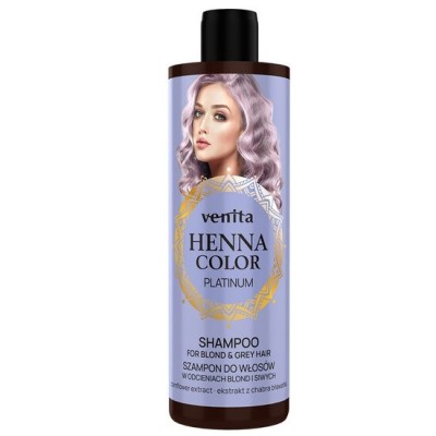 Sampon Henna Color Platinum, pentru par par blond sau incaruntit, Venita 300ml