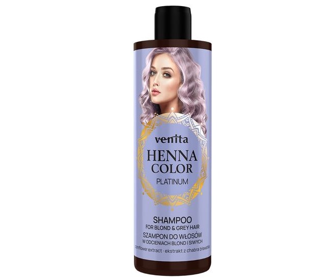 Sampon Henna Color Platinum, pentru par par blond sau incaruntit, Venita 300ml