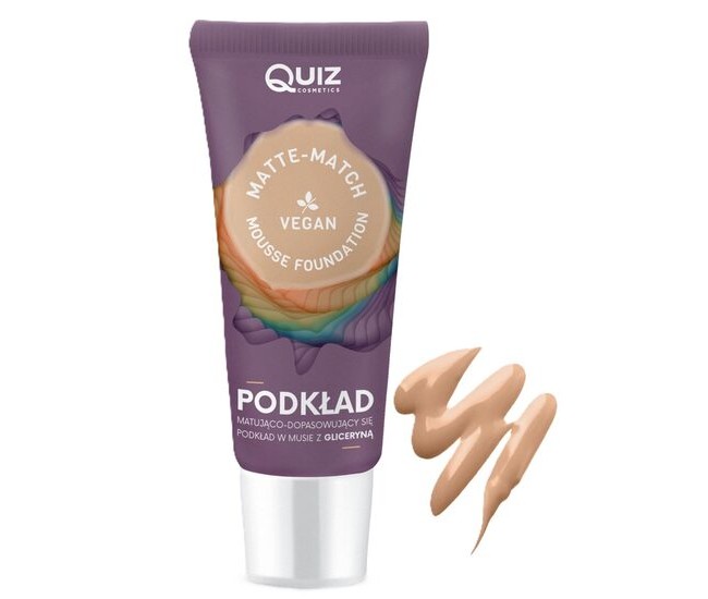 Fond de ten spuma Matte-Match Mousse Shell, Quiz Cosmetics nr 03, cu adaptare la nuanta tenului, 30ml