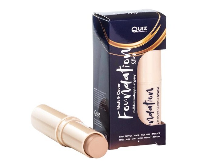 Fond de ten stick Matt & Cover Dark Beige, Quiz Cosmetics nr 03, 7.5g