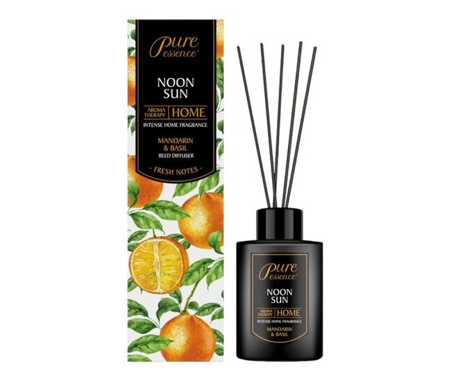 Difuzor cu betisoare parfumate Pure Essence, Revers, Noon Sun, mandarine, busuioc 100ml