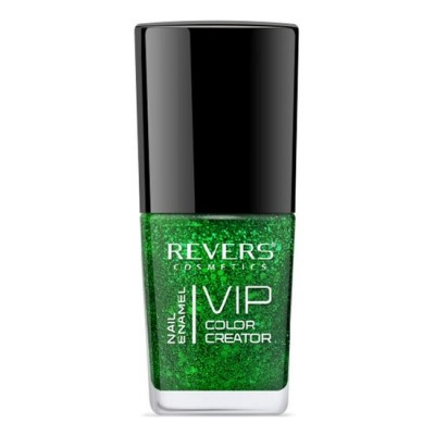 Lac de unghii Vip, 3D, Revers, sclipici verde, 12ml, Nr 253