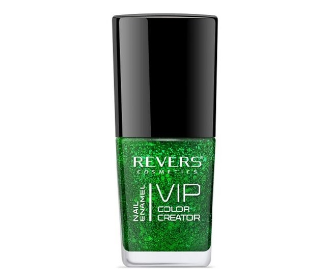 Lac de unghii Vip, 3D, Revers, sclipici verde, 12ml, Nr 253