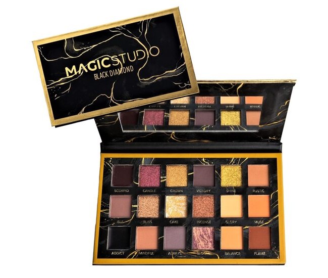 Paleta fard de pleoape Black Diamond, Magic Studio, 18 nuante, 26002