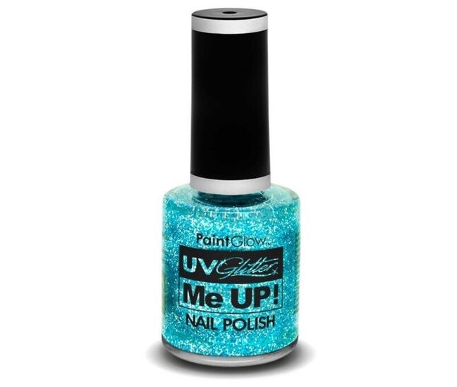 Lac de unghii cu sclipici, stralucitor in lumina UV, Glitter Me Up! UV, A40 Ice Blue