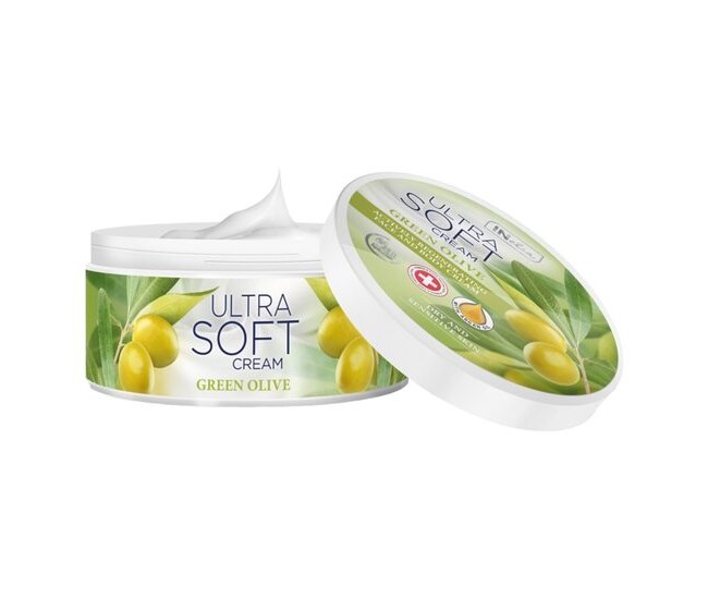 Crema pentru fata si corp, Inelia, Ultra Soft, Regenerare activa, Masline Verzi, 200ml