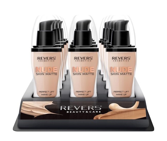 Set 12 bucati Fond de ten matifiant, Nude Skin Matte Perfect, Revers,  30 ml