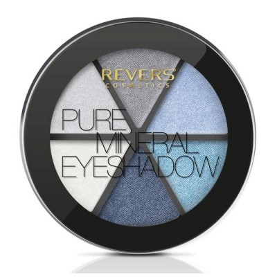 Paleta fard de pleoape 6 culori Pure Velvet Pearl, Revers, 01P, albastru